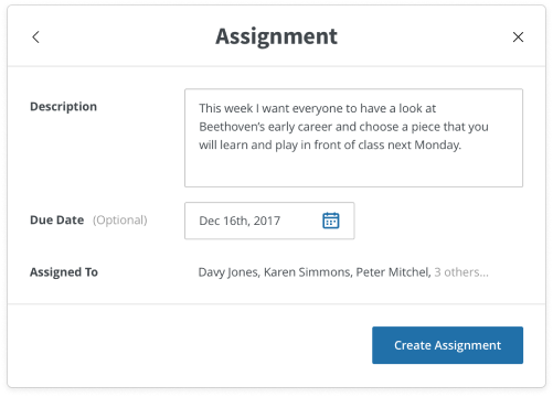 Assign homework